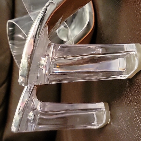 ZARA NWOT, Transparent Heeled Sandals - size 7 ( EU 37) Silver Heel height 3.9 " - Picture 6 of 12